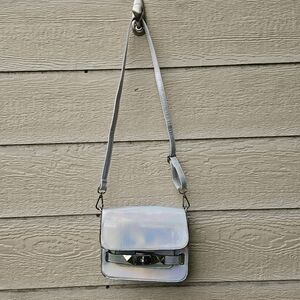 Nila Anthony iridescent silver crossbody bag